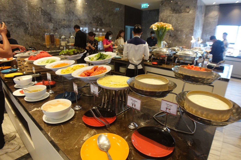 Breakfast buffet at Health Land Resort & Spa, Pattaya in Thailand.