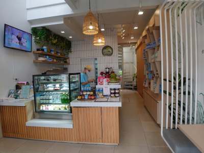 Counter of Nature’s Charm Vegan Café, Bangkok.