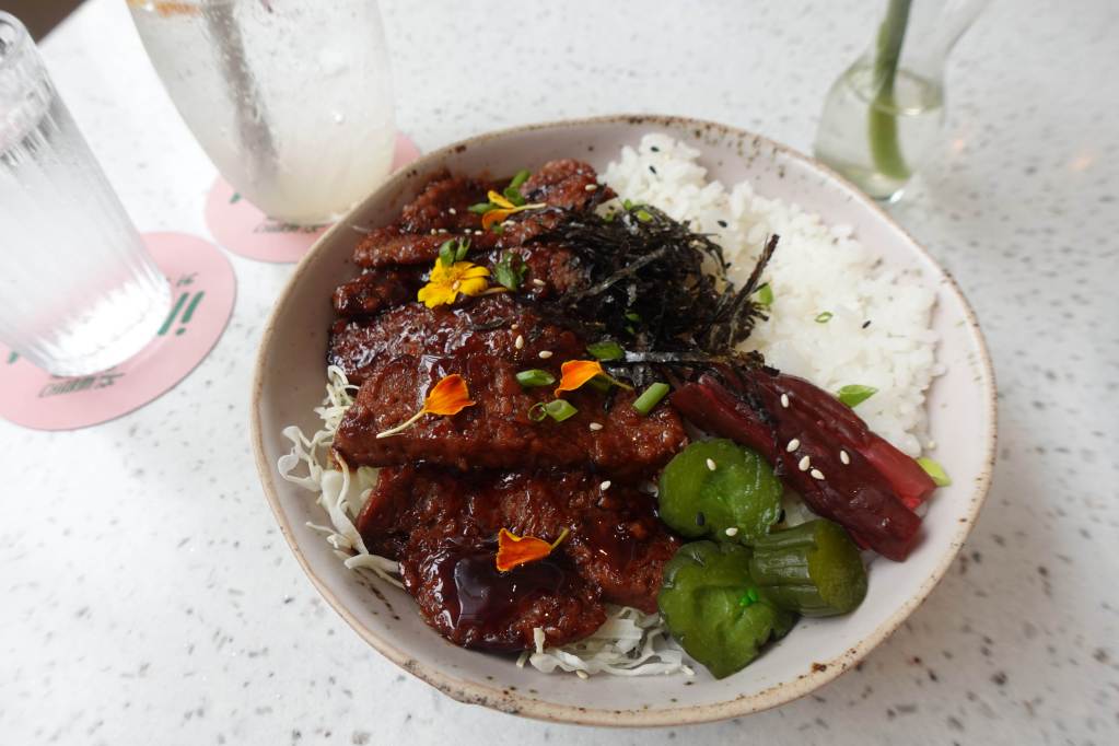 Teriyaki Rice Bowl at Nature’s Charm Vegan Café, Bangkok.