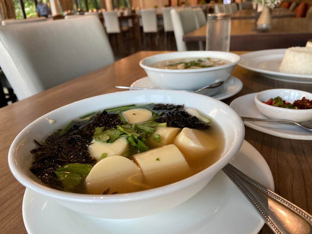 Tofu soup at Saban-nga Restaurant @Baan Amphawa Resort and Spa.