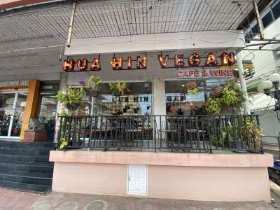 Front of Hua Hin Vegan Cafe & Wine in Thailand.