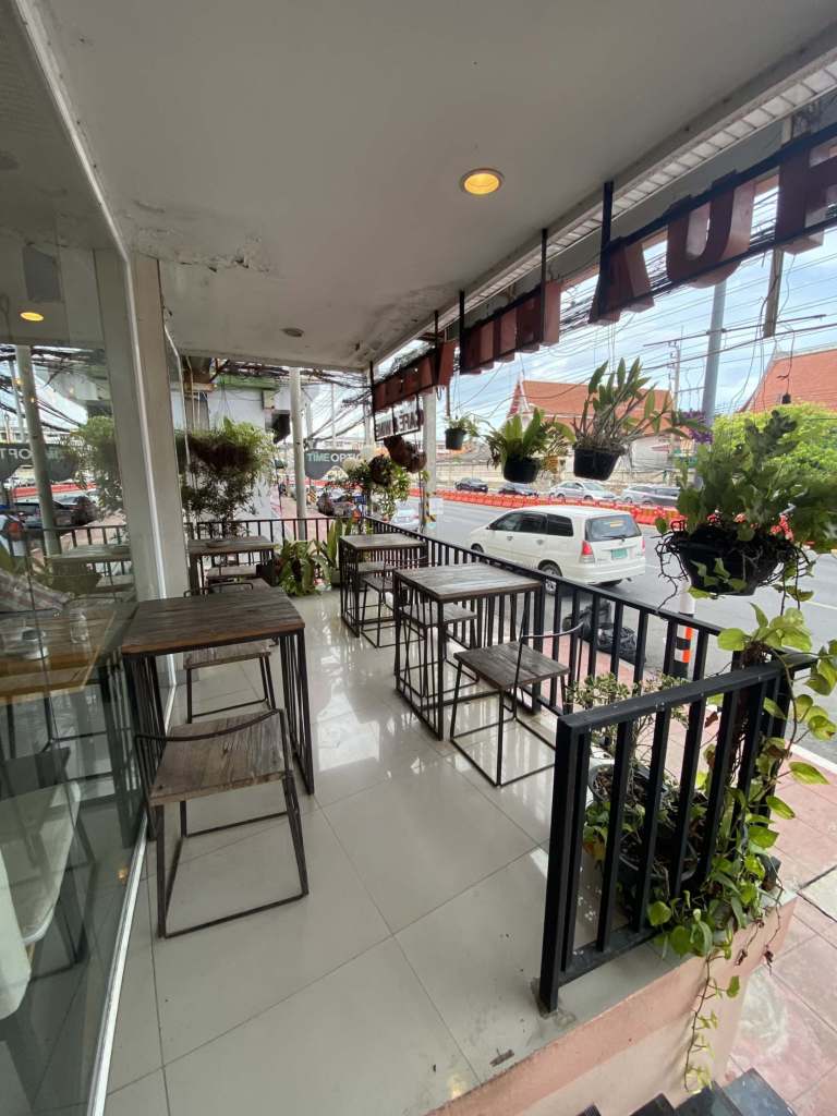 Terrace of Hua Hin Vegan Cafe & Wine in Thailand.