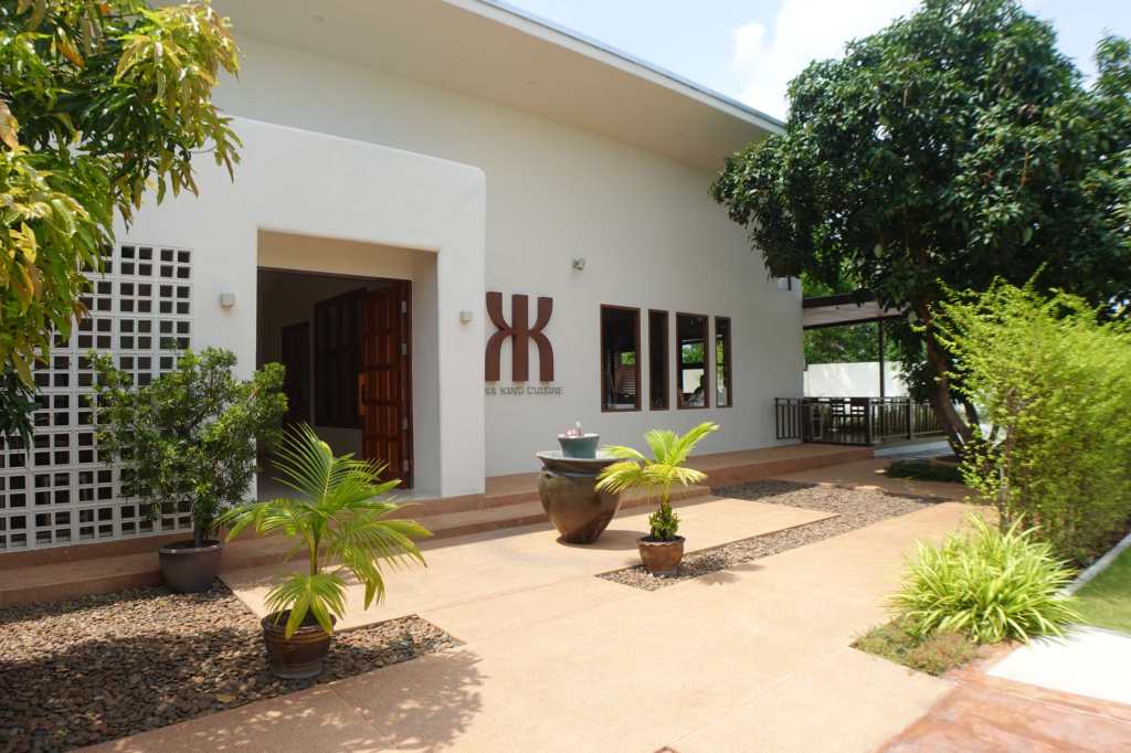 Entrance to Kina Kind Cuisine vegan restaurant in Pattaya in Thailand.