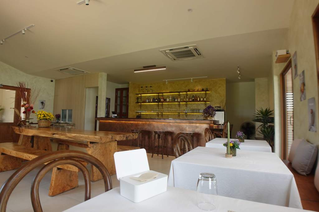 Interior of Kina Kind Cuisine vegan restaurant in Pattaya in Thailand.