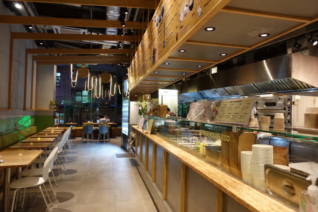 Interior of Treehouse Vegan restaurant in Hong Kong.