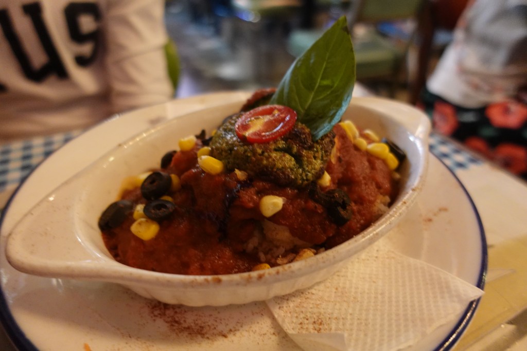 Pepper rice dish at Veggie4Love vegetarian and vegan restaurant in Hong Kong.