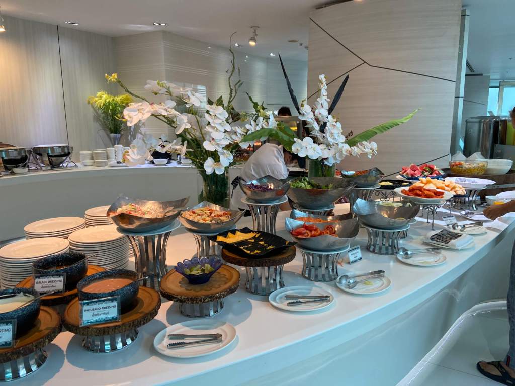 Breakfast buffet at Pattaya Discovery Beach Hotel in Thailand.