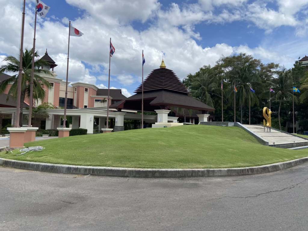 Exterior entrance of Springfield Village Golf & Spa in Cha-am, Thailand.
