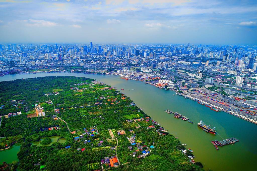 Aerial view of Khung Bang Kachao in Thailand.