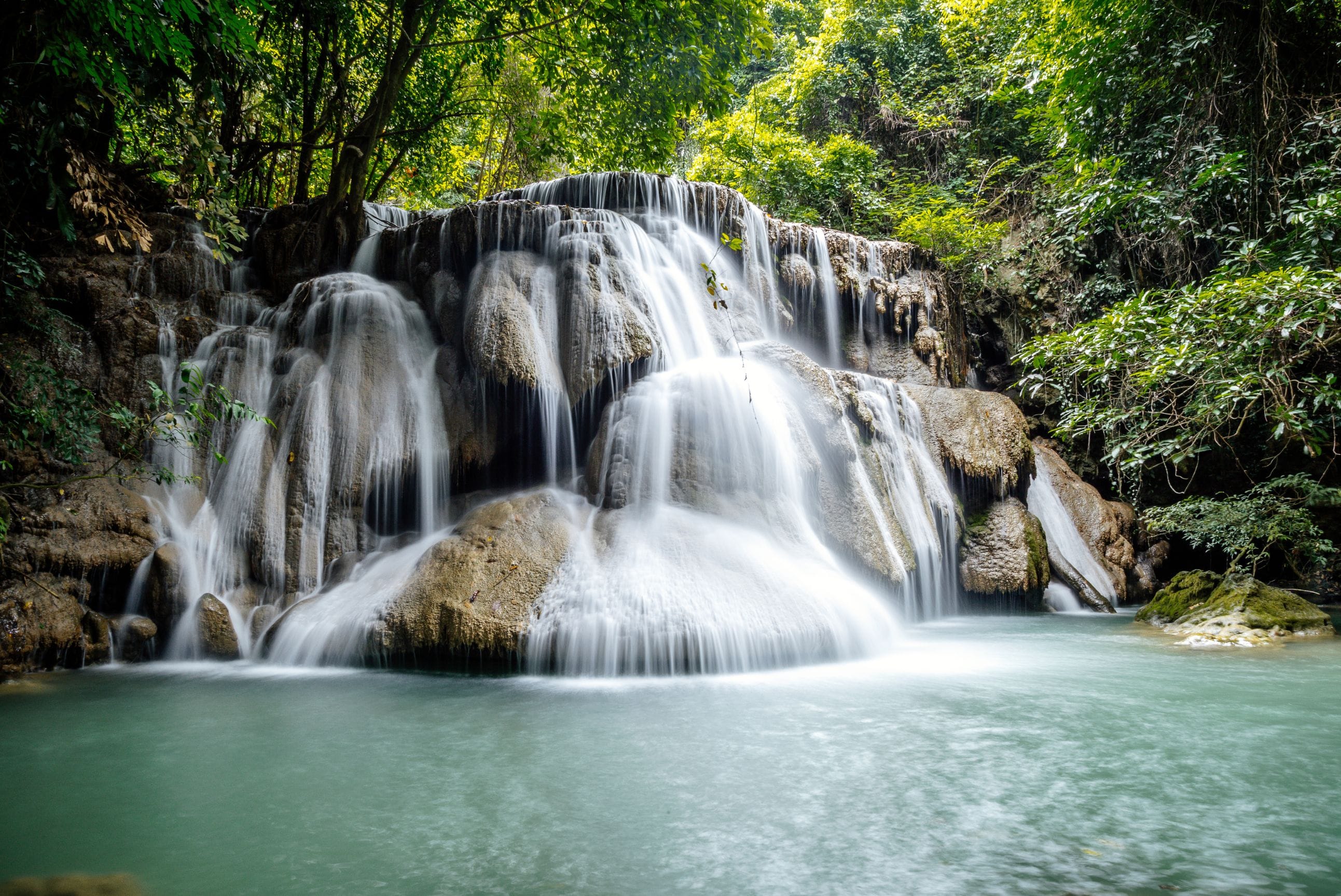 Huay Mae Khamin Waterfall in Thailand.