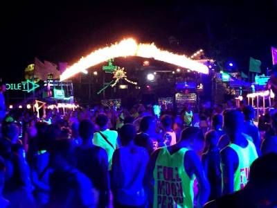 Full-moon party on Koh Phangan, Thailand.