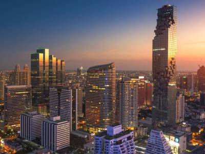 Bangkok city skyline.