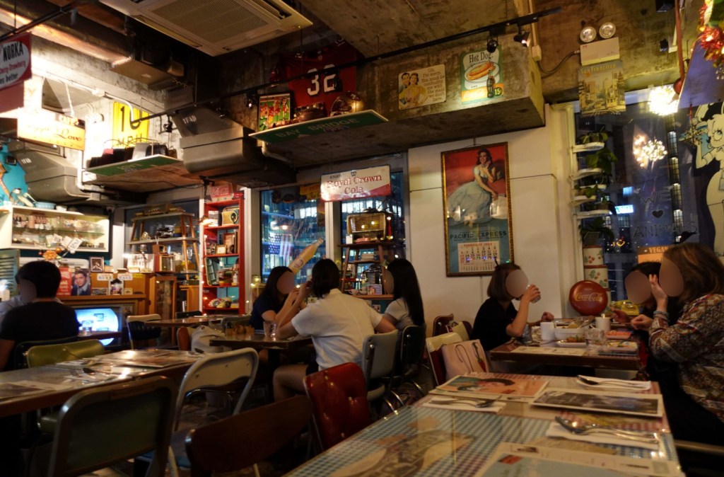 Interior of Veggie4Love vegetarian and vegan restaurant in Hong Kong.