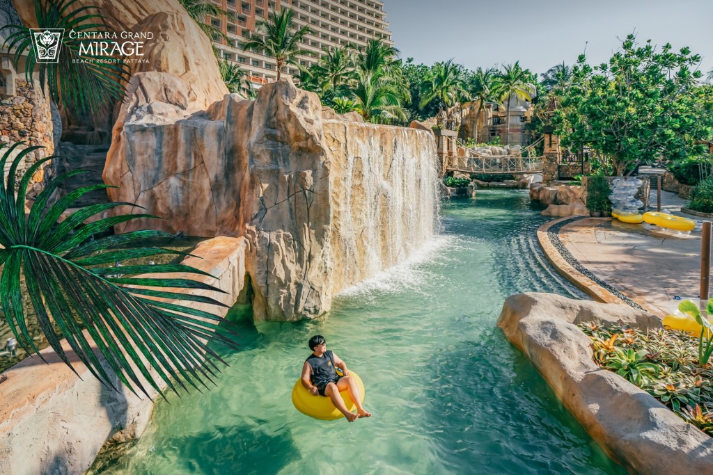 Lazy river at Centara Grand Mirage Beach Resort, Pattaya in Thailand.