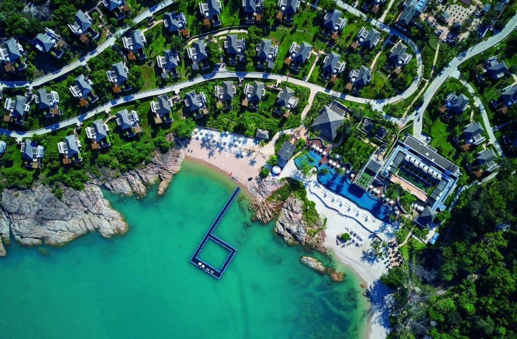 Aerial view of The Ritz-Carlton, Koh Samui in Thailand.