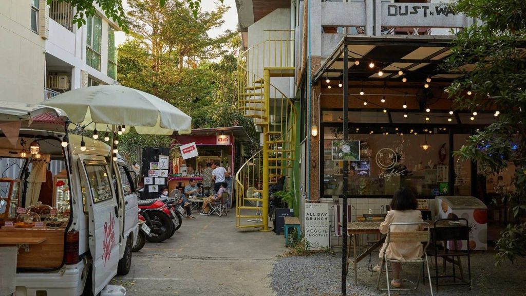 Exterior view of a cafe in Ari, Bangkok.
