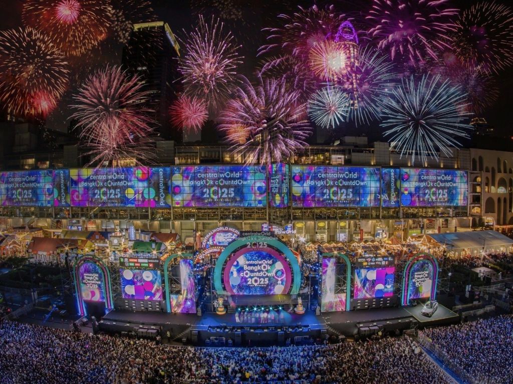 CentralWorld countdown in Bangkok.