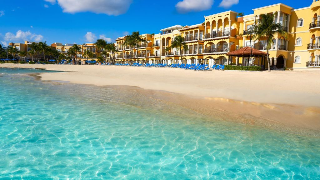 Beach in Playa del Carmen, Mexico.