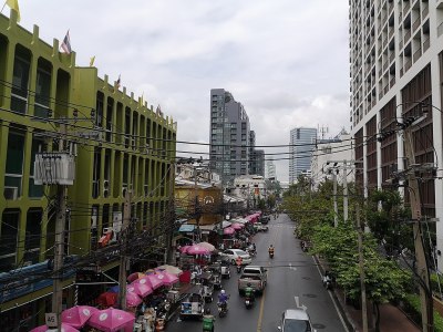 Aerial view of Soi Ari in Bangkok.