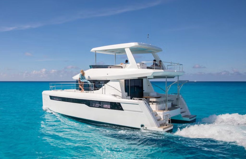 Yacht going along.