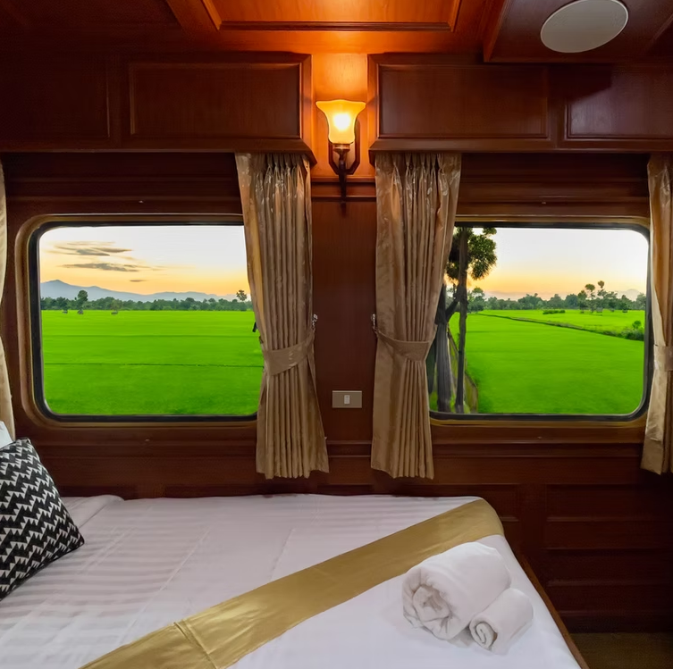 Cabin inside The Blue Jasmine train.