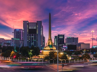Victory Monument, Bangkok, in the Evening.