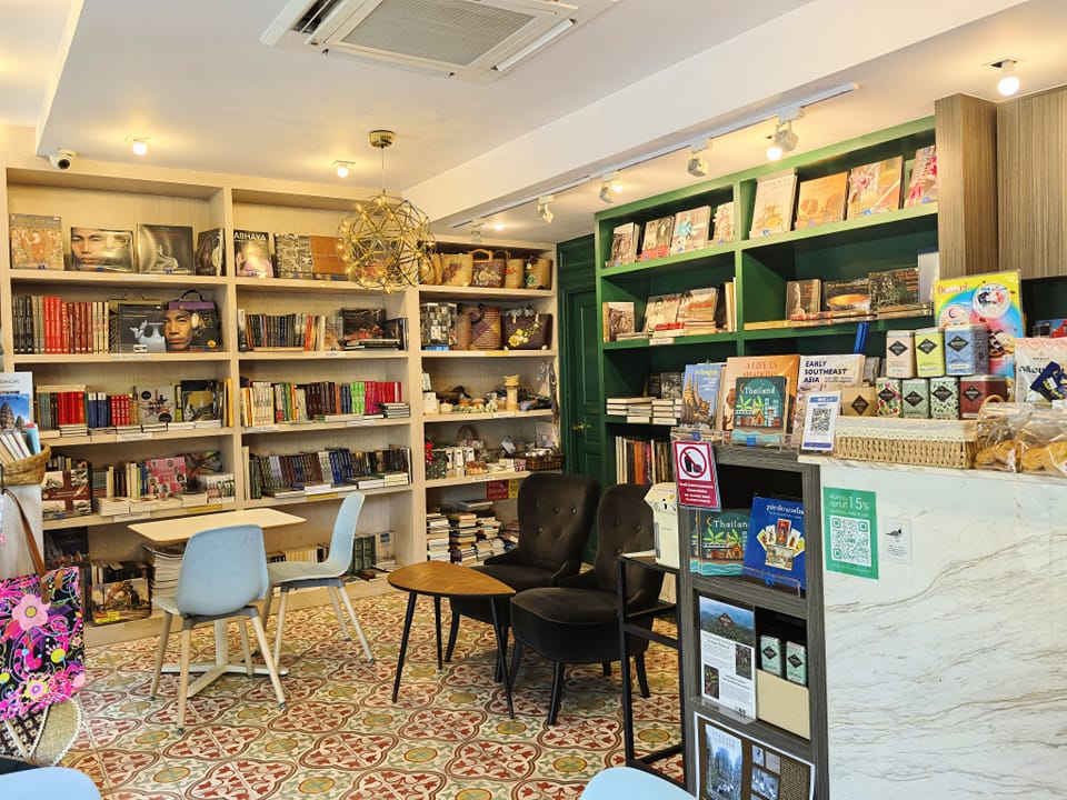 Interior of River Books bookshop in Bangkok.