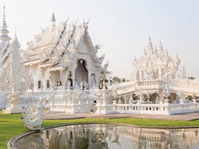 Wat Rong Khun (White Temple) in Chiang Rai, Thailand.