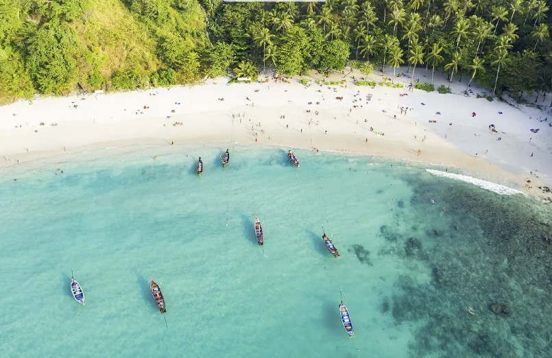 Aerial view of Banana Beach in Phuket.