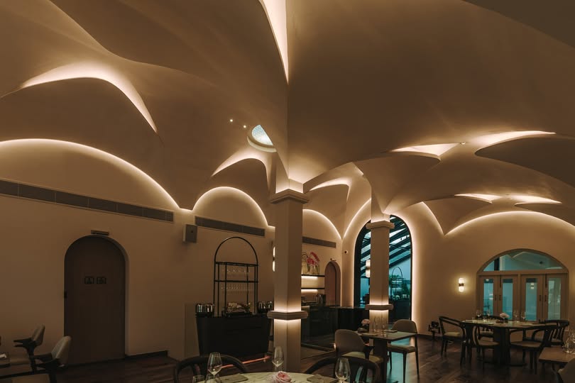 Interior of Inddee, Indian fine-dining restaurant in Bangkok.