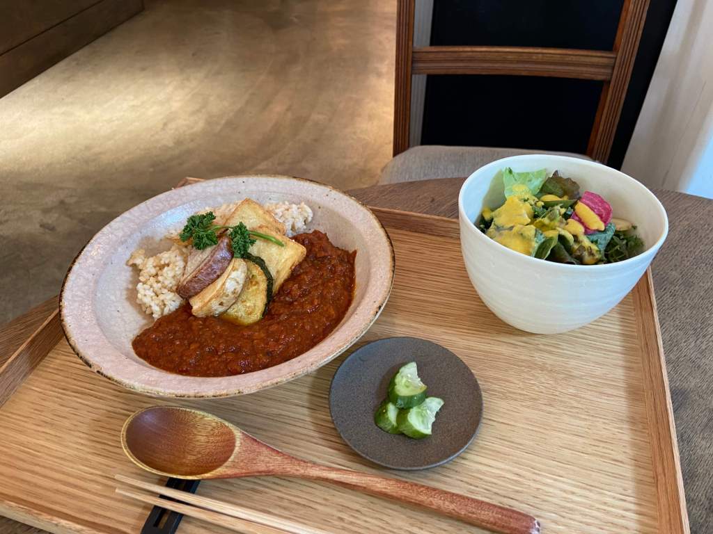 Tokyo Vegetable Curry at Brown Rice Tokyo Omotesando vegan restaurant (formerly Brown Rice by Neal's Yard Remedies).