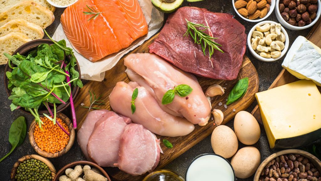 A selection of raw food.