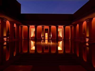 Exterior of THE BARAI Hua Hin at night.