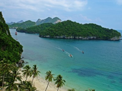 Aerial view of Koh Samui in Thailand.