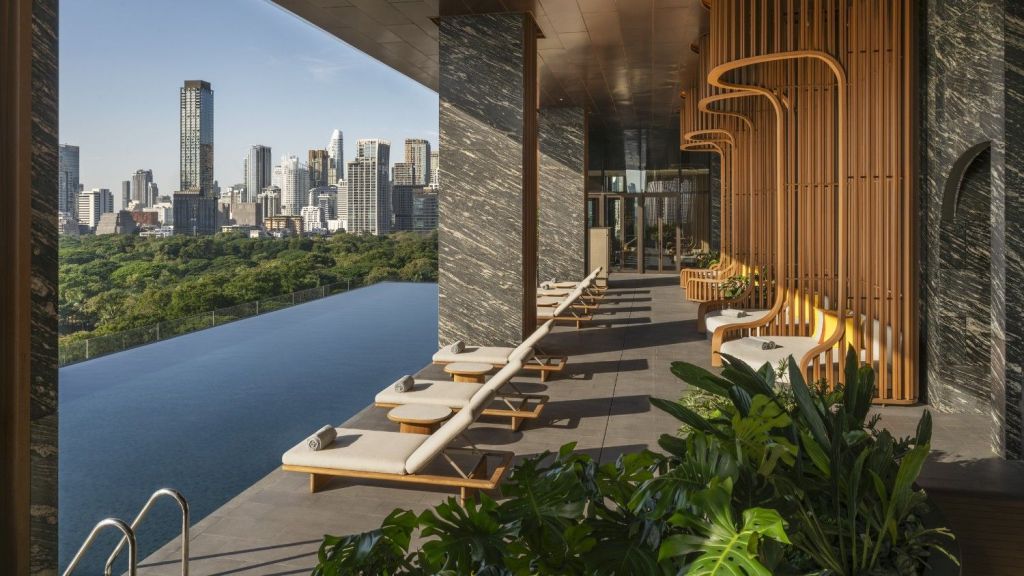 View of pool at Andaz One Bangkok.