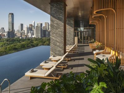 View of pool at Andaz One Bangkok.
