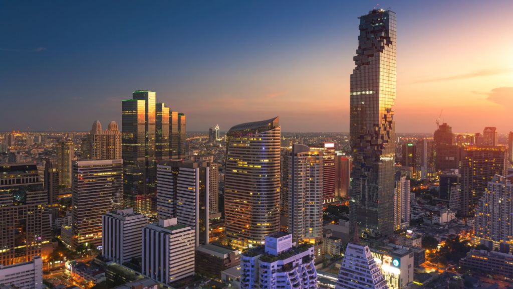 Bangkok city skyline.