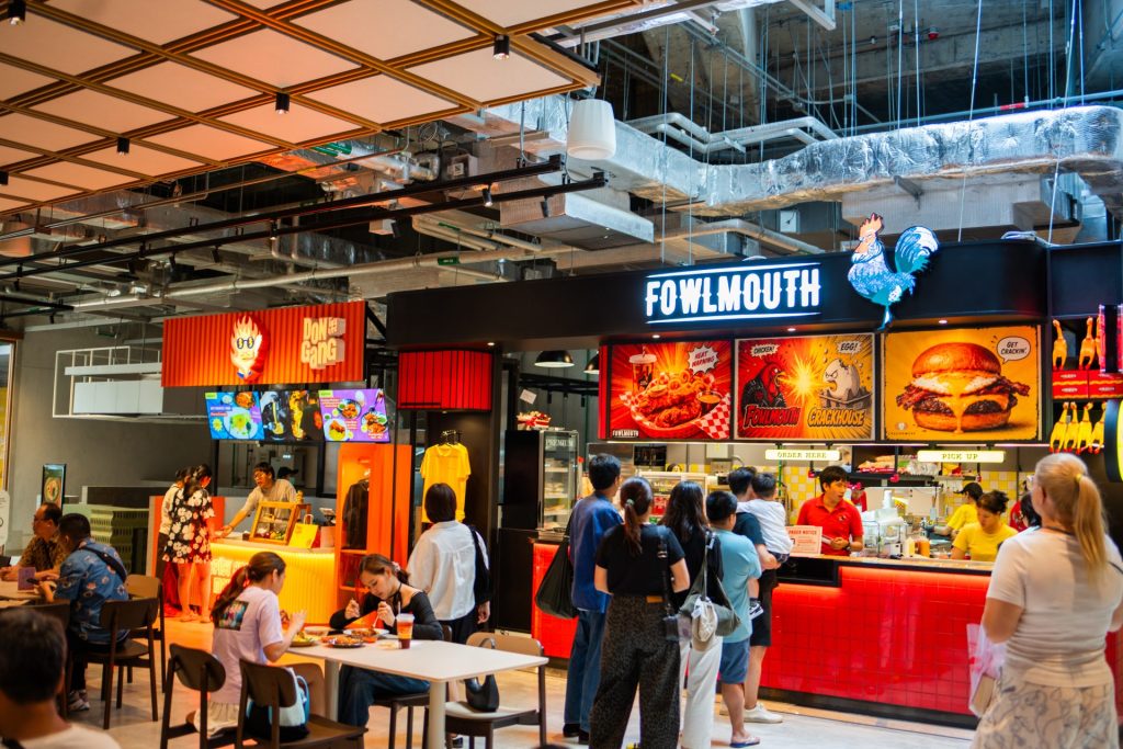 Food court at Cloud 11 in Bangkok.