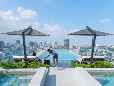 Infinity pool at 137 Pillars Suites & Residences Bangkok.